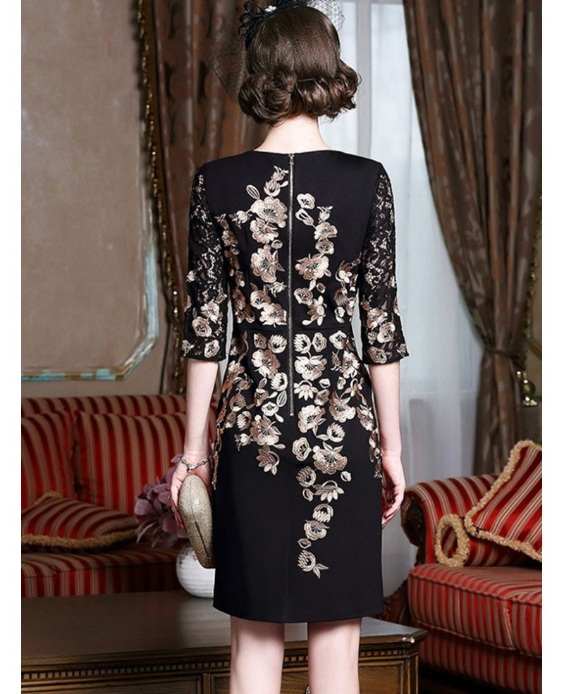 Black With Gold Classy Cocktail Dress For Women Over 4050 Wedding Guestsbd25947cocktail Dresses 8501