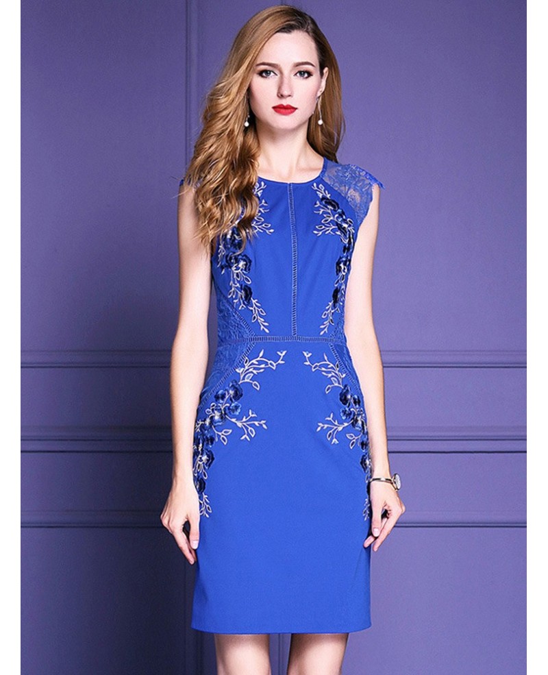Royal Blue Embroidered Cocktail Dress Wedding Parties|bd26255|Cocktail ...