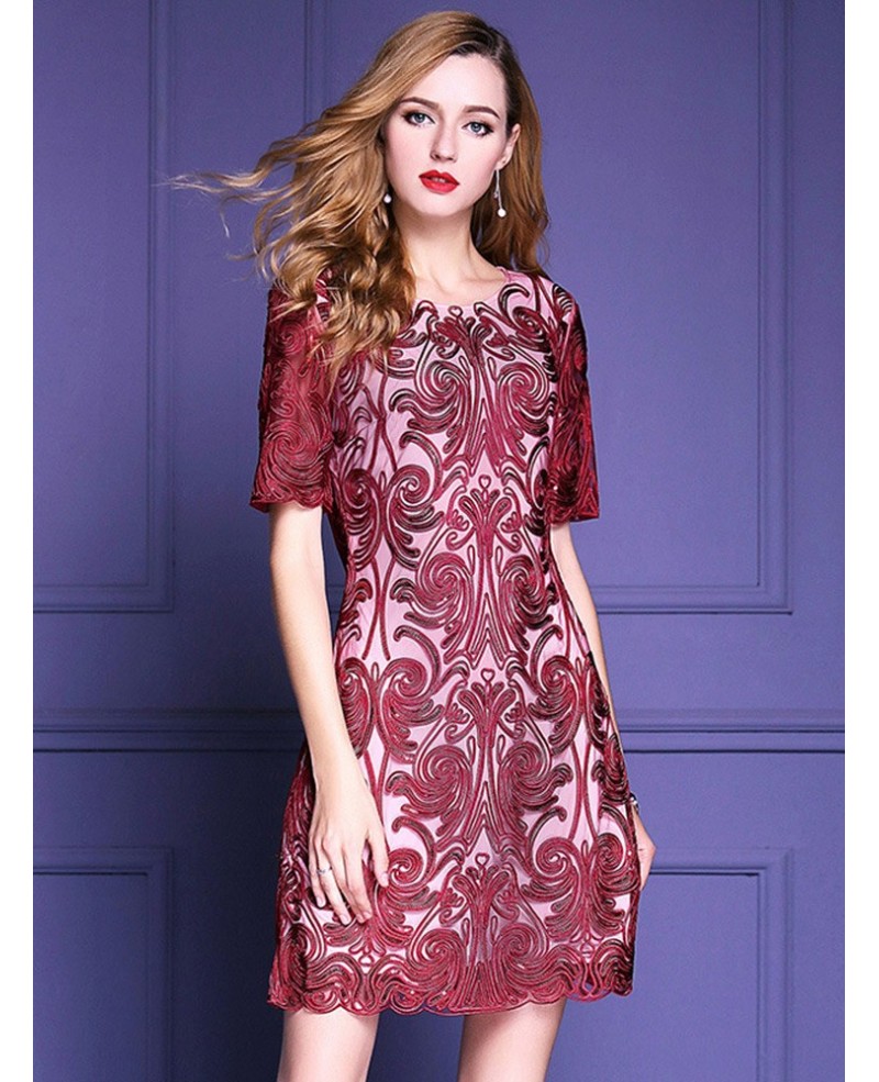 classy-burgundy-short-sleeve-cocktail-dress-for-over-weddings-bd26410-cocktail-dresses