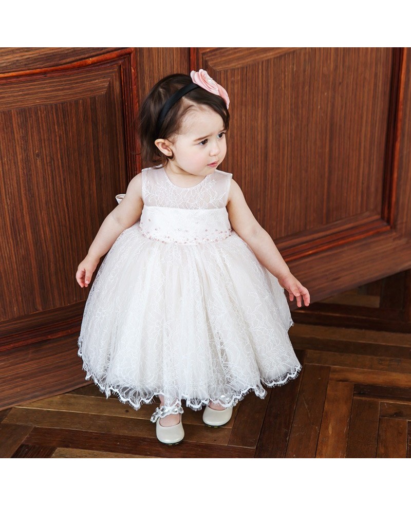 Ivory Lace Princess Flower Girl Dress Toddler Kids Pageant Gownbd28504Flower Girl Dresses