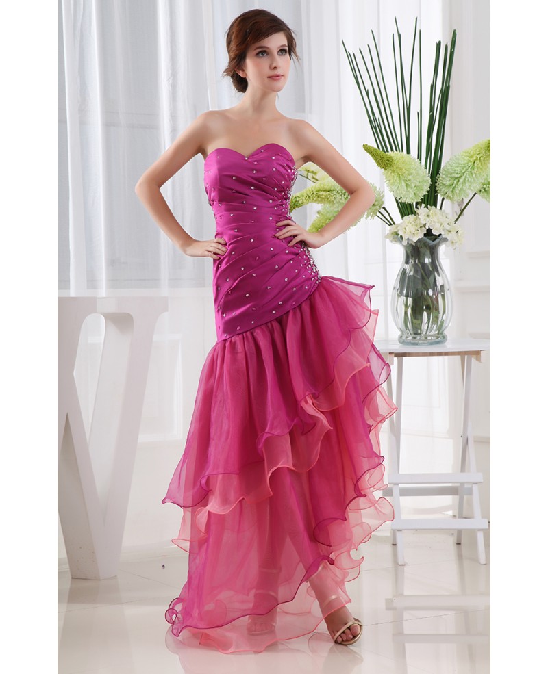 Mermaid Sweetheart Floor-length Tulle Prom Dress With Beading