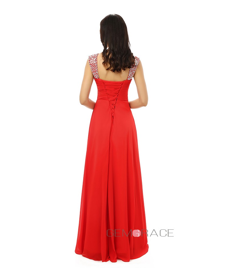 Sheath Sweetheart Spaghetti-strap Floor-length Prom Dress