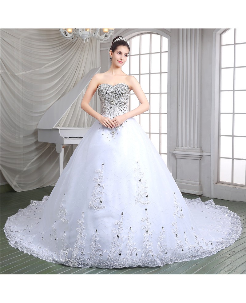 Ball-gown Sweetheart Cathedral Train Wedding Dress